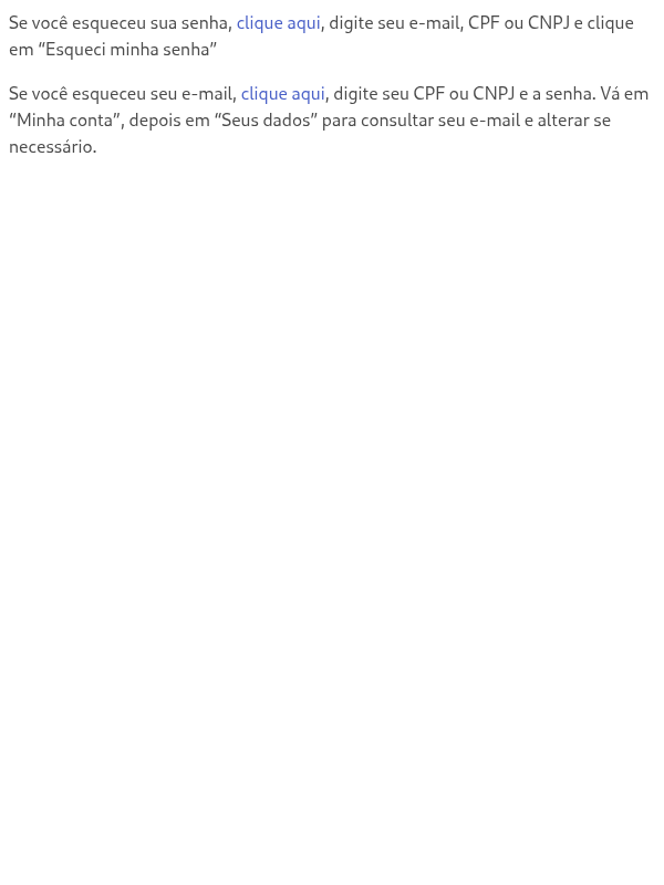 Como eu faço para alterar meu email/senha?