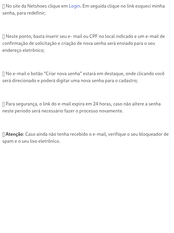 Como eu faço para recuperar minha senha?